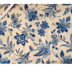 Richloom Blue Floral Screen Print Fabric Home Decor Upholstery Cotton Canvas